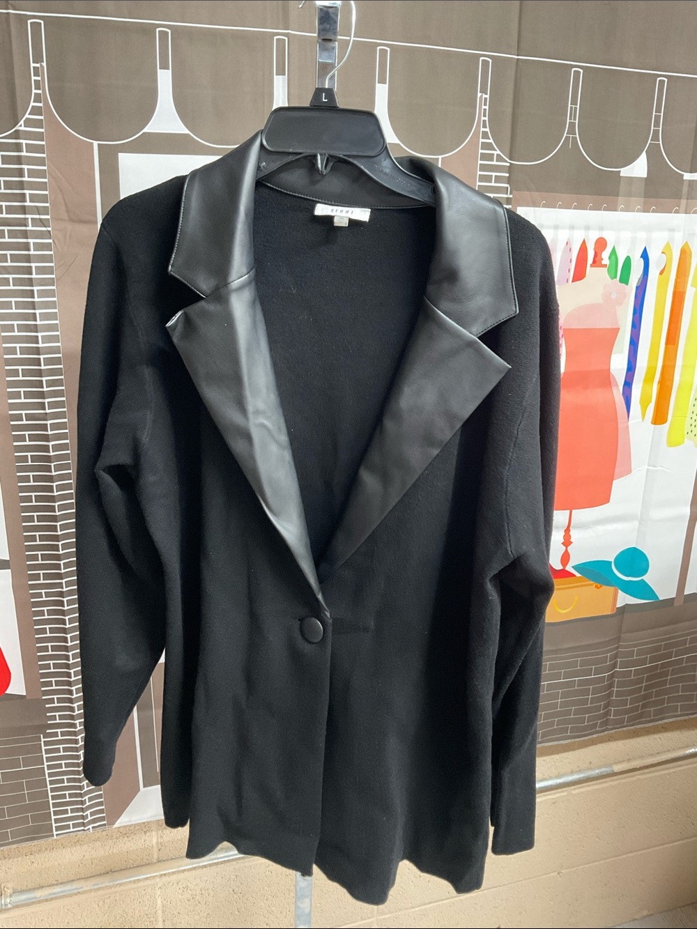 SIONI  Black Cardigan Blazer Ladies Size XL  #1179